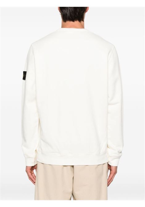 brushed organic cotton fleece sweatshirt man ivory STONE ISLAND | K2S15 6100028 S0A20V0093